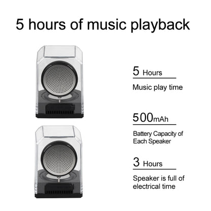 BT628 10W Portable TWS Transparent Bluetooth Speakers With Magnetic Connectable Base Outdoor Stereo Bass Subwoofer(Blue) - Desktop Speaker by buy2fix | Online Shopping UK | buy2fix