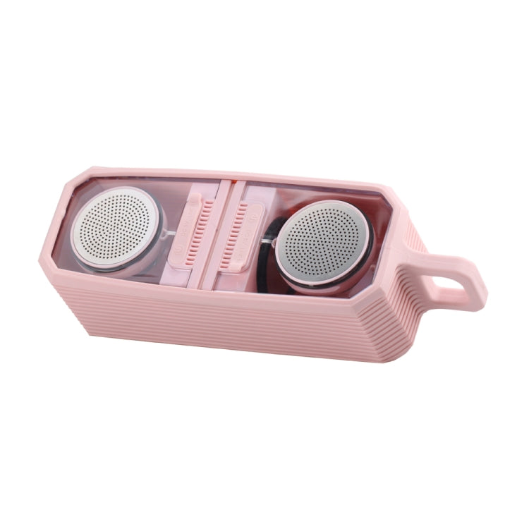 BT628 10W Portable TWS Transparent Bluetooth Speakers With Magnetic Connectable Base Outdoor Stereo Bass Subwoofer(Pink) - Desktop Speaker by buy2fix | Online Shopping UK | buy2fix