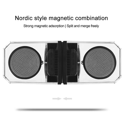 BT628 10W Portable TWS Transparent Bluetooth Speakers With Magnetic Connectable Base Outdoor Stereo Bass Subwoofer(Green) - Desktop Speaker by buy2fix | Online Shopping UK | buy2fix