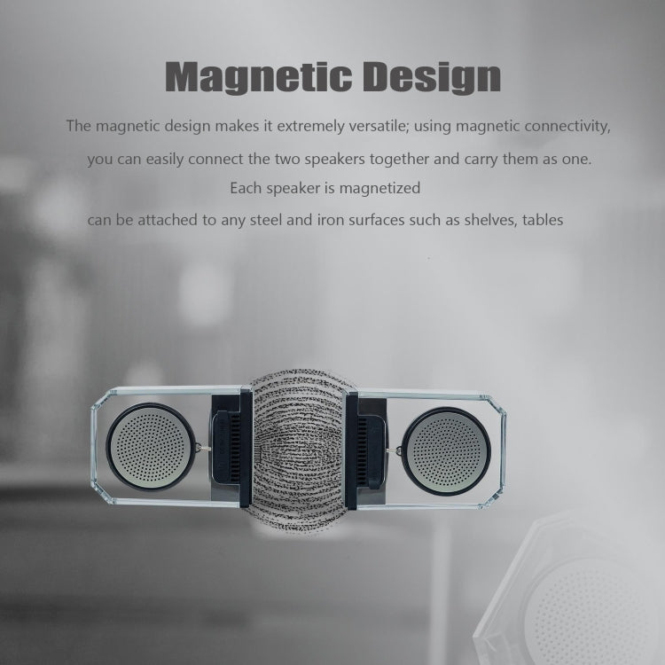 BT628 10W Portable TWS Transparent Bluetooth Speakers With Magnetic Connectable Base Outdoor Stereo Bass Subwoofer(Green) - Desktop Speaker by buy2fix | Online Shopping UK | buy2fix