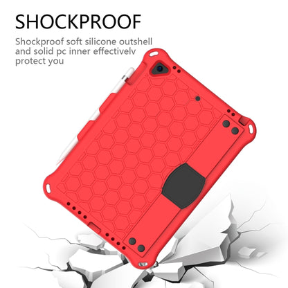 For iPad Air / Air 2 / Pro 9.7 / iPad 9.7 (2017) /  iPad 9.7 (2018) Honeycomb Design EVA + PC Four Corner Shockproof Protective Case with Straps(Red+Black) - iPad 9.7 (2018) & (2017) Cases by buy2fix | Online Shopping UK | buy2fix