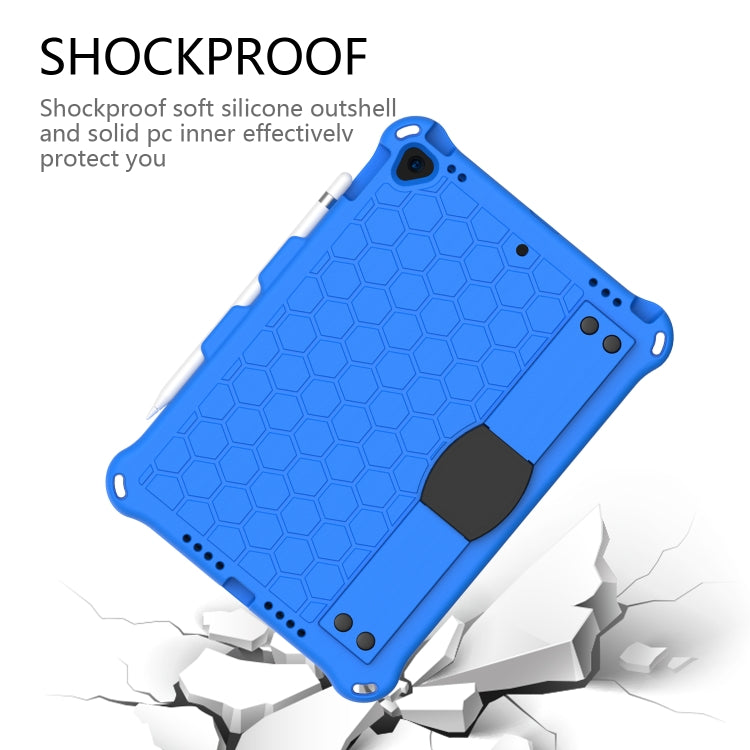 For iPad 10.2 Honeycomb Design EVA + PC Four Corner Shockproof Protective Case with Straps(Blue+Black) - iPad 10.2 Cases by buy2fix | Online Shopping UK | buy2fix
