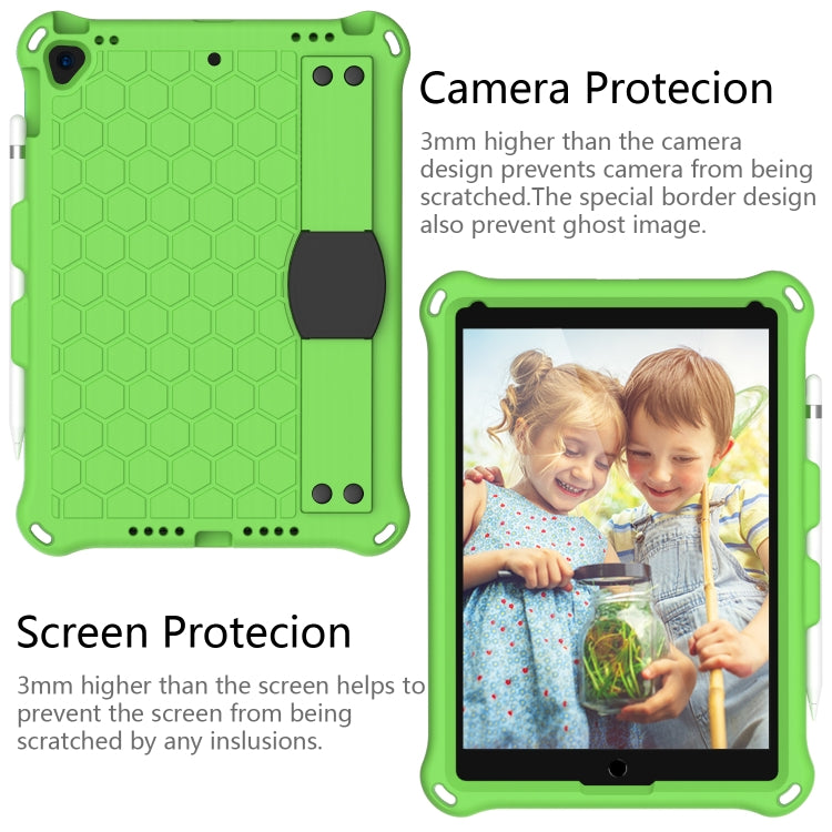 For iPad 10.2 Honeycomb Design EVA + PC Four Corner Shockproof Protective Case with Straps(Green+Black) - iPad 10.2 Cases by buy2fix | Online Shopping UK | buy2fix