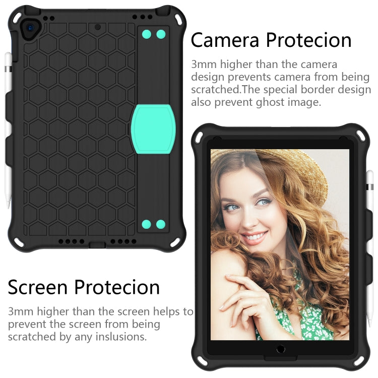 For iPad 10.2 Honeycomb Design EVA + PC Four Corner Shockproof Protective Case with Straps (Mint Green) - iPad 10.2 Cases by buy2fix | Online Shopping UK | buy2fix