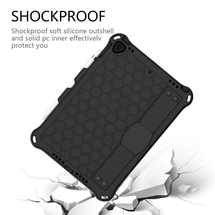 For    iPad Pro 10.5 Honeycomb Design EVA + PC Four Corner Anti Falling Flat Protective Shell With Straps(Black+Black) - iPad Pro 10.5 inch Cases by buy2fix | Online Shopping UK | buy2fix