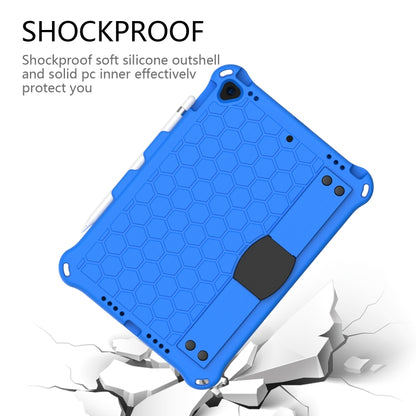 For    iPad Pro 10.5 Honeycomb Design EVA + PC Four Corner Anti Falling Flat Protective Shell With Straps(Blue+Black) - iPad Pro 10.5 inch Cases by buy2fix | Online Shopping UK | buy2fix