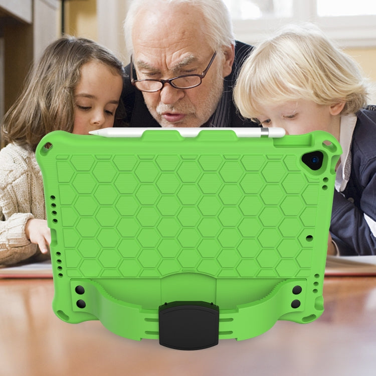 For    iPad Pro 10.5 Honeycomb Design EVA + PC Four Corner Anti Falling Flat Protective Shell With Straps(Green+Black) - iPad Pro 10.5 inch Cases by buy2fix | Online Shopping UK | buy2fix