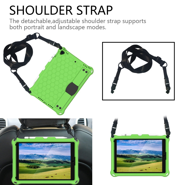 For    iPad Pro 10.5 Honeycomb Design EVA + PC Four Corner Anti Falling Flat Protective Shell With Straps(Green+Black) - iPad Pro 10.5 inch Cases by buy2fix | Online Shopping UK | buy2fix