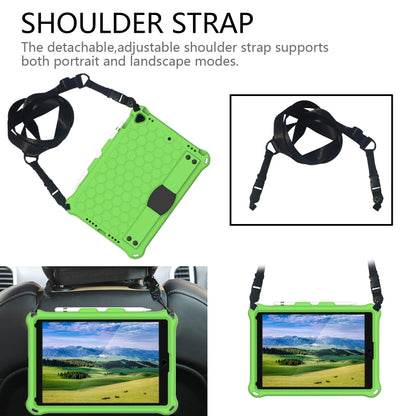 For    iPad Pro 10.5 Honeycomb Design EVA + PC Four Corner Anti Falling Flat Protective Shell With Straps(Green+Black) - iPad Pro 10.5 inch Cases by buy2fix | Online Shopping UK | buy2fix