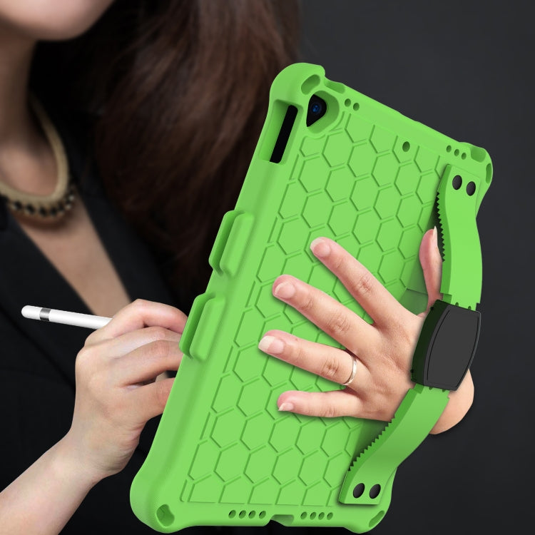 For    iPad Pro 10.5 Honeycomb Design EVA + PC Four Corner Anti Falling Flat Protective Shell With Straps(Green+Black) - iPad Pro 10.5 inch Cases by buy2fix | Online Shopping UK | buy2fix