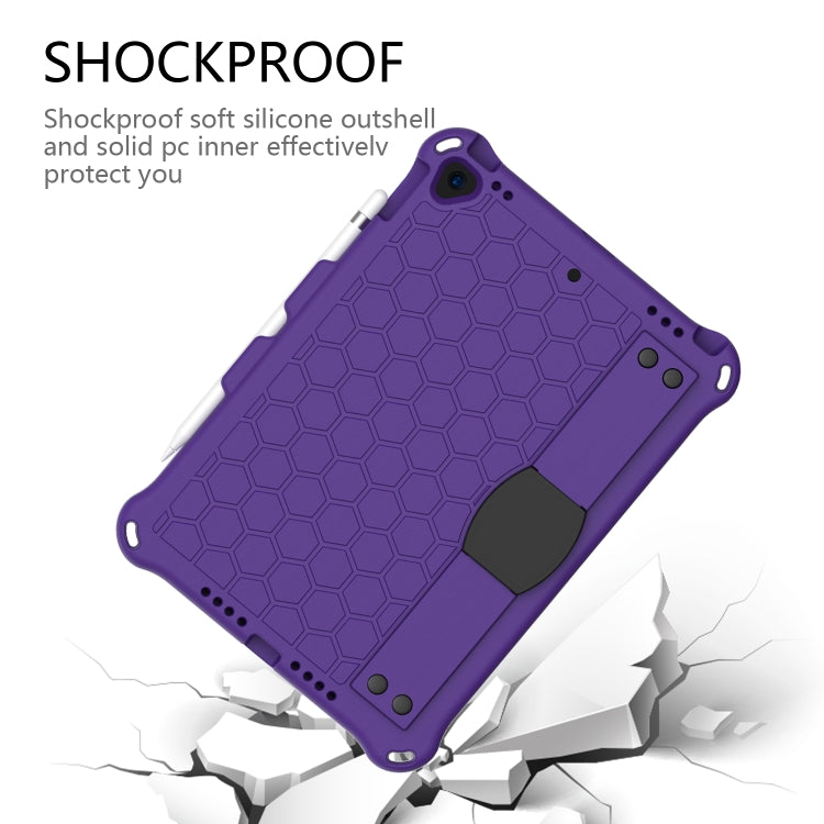 For    iPad Pro 10.5 Honeycomb Design EVA + PC Four Corner Anti Falling Flat Protective Shell With Straps(Purple+Black) - iPad Pro 10.5 inch Cases by buy2fix | Online Shopping UK | buy2fix