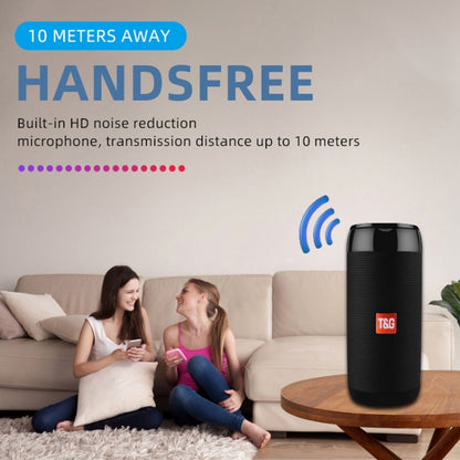 T&G TG113C Column Portable Bluetooth Mini Speaker FM Radio Waterproof Subwoofer Phone Holder Wireless Loundpeakers(Red) - Desktop Speaker by T&G | Online Shopping UK | buy2fix
