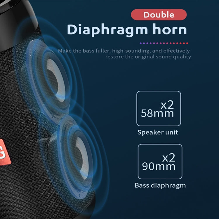 T&G TG113C Column Portable Bluetooth Mini Speaker FM Radio Waterproof Subwoofer Phone Holder Wireless Loundpeakers(Red) - Desktop Speaker by T&G | Online Shopping UK | buy2fix