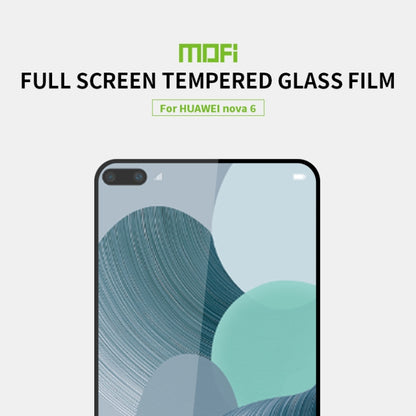 For Huawei Nova 6 MOFI 9H 2.5D Full Screen Tempered Glass Film(Black) - Huawei Tempered Glass by MOFI | Online Shopping UK | buy2fix