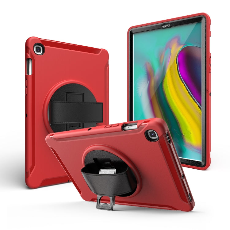For Galaxy Tab S6 10.5 T860/T865/T867 2019 360 Degree Rotation PC + Silicone Protective Case with Holder & Hand-strap(Red) - Tab S6 10.5 T860 / T865 by buy2fix | Online Shopping UK | buy2fix