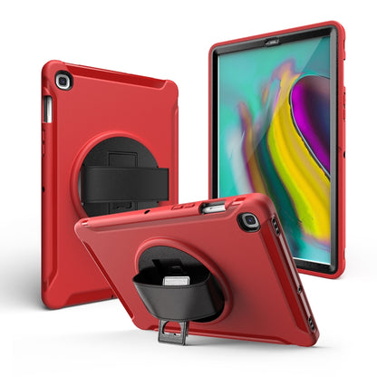 For Galaxy Tab S6 10.5 T860/T865/T867 2019 360 Degree Rotation PC + Silicone Protective Case with Holder & Hand-strap(Red) - Tab S6 10.5 T860 / T865 by buy2fix | Online Shopping UK | buy2fix