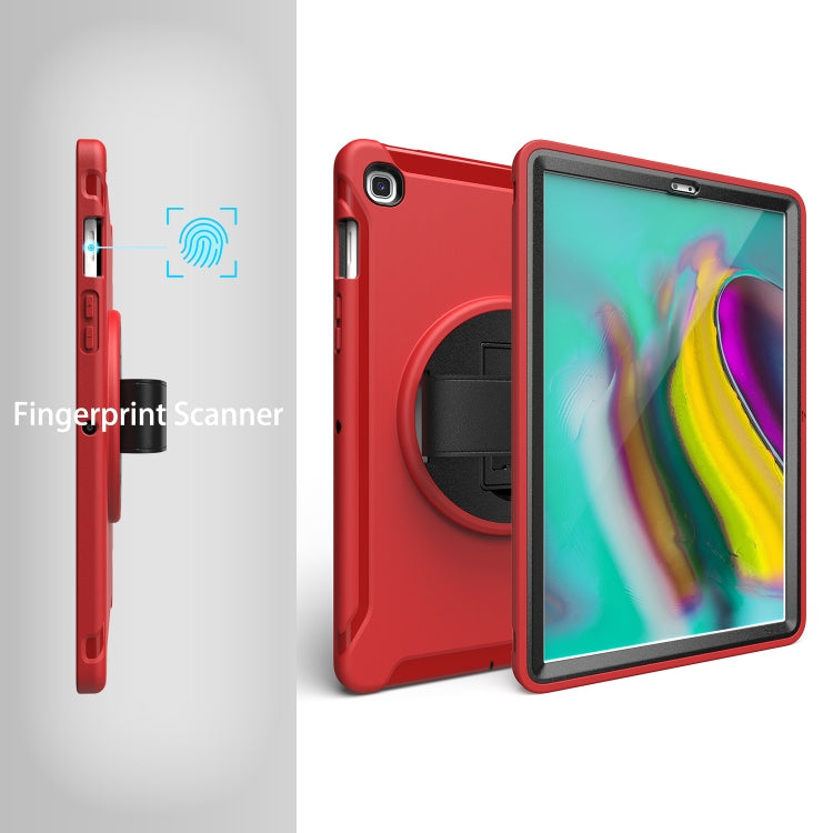 For Galaxy Tab S6 10.5 T860/T865/T867 2019 360 Degree Rotation PC + Silicone Protective Case with Holder & Hand-strap(Red) - Tab S6 10.5 T860 / T865 by buy2fix | Online Shopping UK | buy2fix
