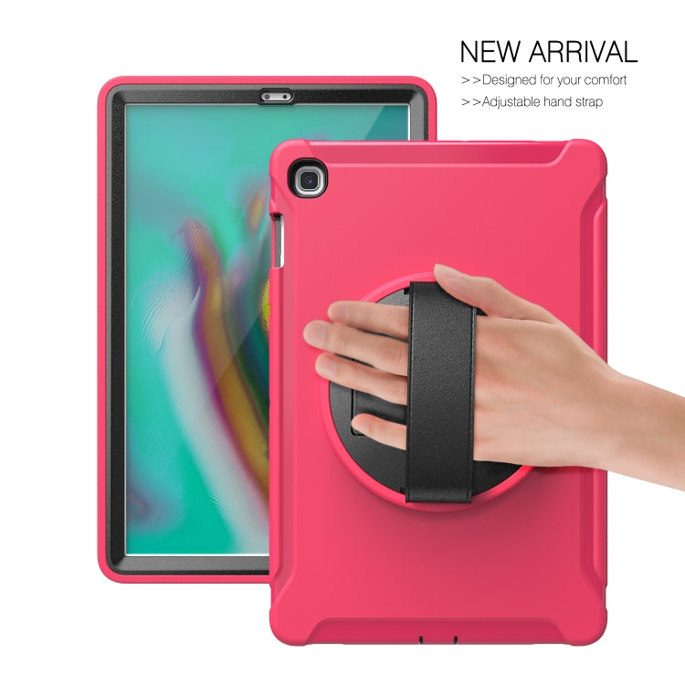 For Galaxy Tab S6 10.5 T860/T865/T867 2019 360 Degree Rotation PC + Silicone Protective Case with Holder & Hand-strap(Rose Red) - Tab S6 10.5 T860 / T865 by buy2fix | Online Shopping UK | buy2fix