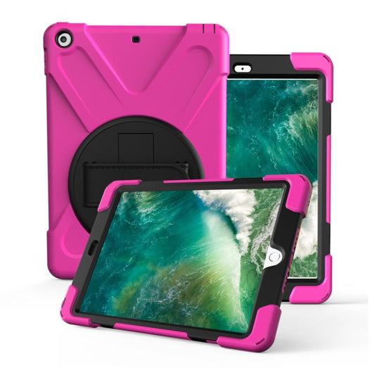For iPad Pro10.5 / Air 10.5 2019 360 Degree Rotation PC + Silicone Protective Case with Holder & Hand-strap(Rose Red) - iPad Air (2019) Cases by buy2fix | Online Shopping UK | buy2fix