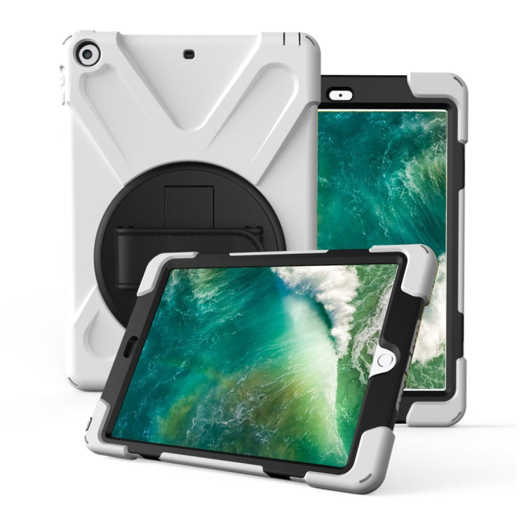 For iPad Pro10.5 / Air 10.5 2019 360 Degree Rotation PC + Silicone Protective Case with Holder & Hand-strap(White) - iPad Air (2019) Cases by buy2fix | Online Shopping UK | buy2fix