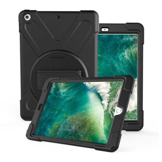 For iPad Pro10.5 / Air 10.5 2019 360 Degree Rotation PC + Silicone Protective Case with Holder & Hand-strap(Black) - iPad Air (2019) Cases by buy2fix | Online Shopping UK | buy2fix