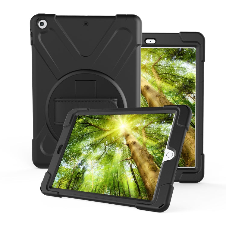 For iPad Pro10.5 / Air 10.5 2019 360 Degree Rotation PC + Silicone Protective Case with Holder & Hand-strap(Dark Blue) - iPad Air (2019) Cases by buy2fix | Online Shopping UK | buy2fix
