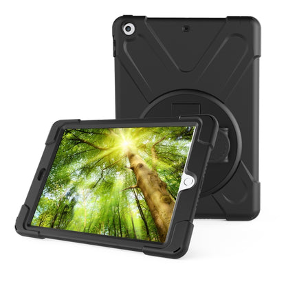 For iPad Pro10.5 / Air 10.5 2019 360 Degree Rotation PC + Silicone Protective Case with Holder & Hand-strap(Dark Blue) - iPad Air (2019) Cases by buy2fix | Online Shopping UK | buy2fix