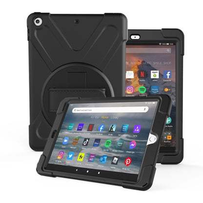 For Amazon fire 7 (2017)(2019) 360 Degree Rotation PC + Silicone Protective Case with Holder & Hand-strap(Black) - Amazon by buy2fix | Online Shopping UK | buy2fix