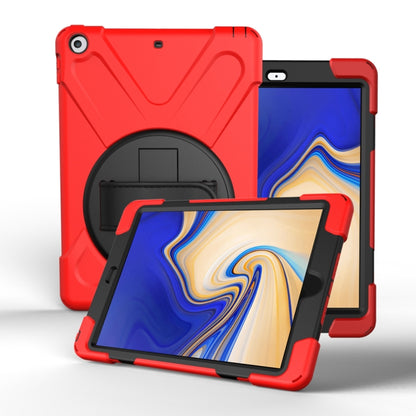 For Galaxy Tab S4 10.5 T830/T835 360 Degree Rotation PC + Silicone Protective Case with Holder & Hand-strap(Red) - Other Galaxy Tab PC by buy2fix | Online Shopping UK | buy2fix