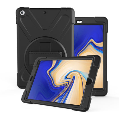 For Galaxy Tab S4 10.5 T830/T835 360 Degree Rotation PC + Silicone Protective Case with Holder & Hand-strap(Black) - Other Galaxy Tab PC by buy2fix | Online Shopping UK | buy2fix