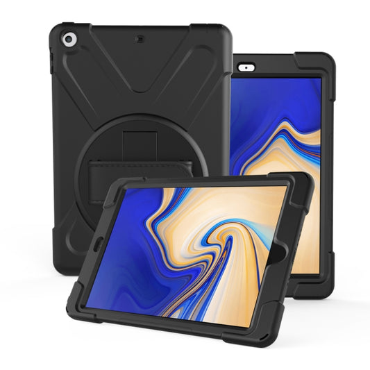 For Galaxy Tab S4 10.5 T830/T835 360 Degree Rotation PC + Silicone Protective Case with Holder & Hand-strap(Black) - Other Galaxy Tab PC by buy2fix | Online Shopping UK | buy2fix