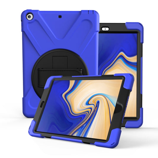 For Galaxy Tab S4 10.5 T830/T835 360 Degree Rotation PC + Silicone Protective Case with Holder & Hand-strap(Dark Blue) - Other Galaxy Tab PC by buy2fix | Online Shopping UK | buy2fix