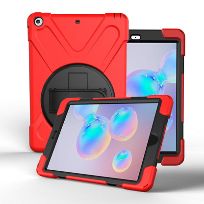 For Galaxy Tab S6 10.5 T860/T865/T867 2019  360 Degree Rotation PC + Silicone Protective Case with Holder & Hand-strap(Red) - Tab S6 10.5 T860 / T865 by buy2fix | Online Shopping UK | buy2fix