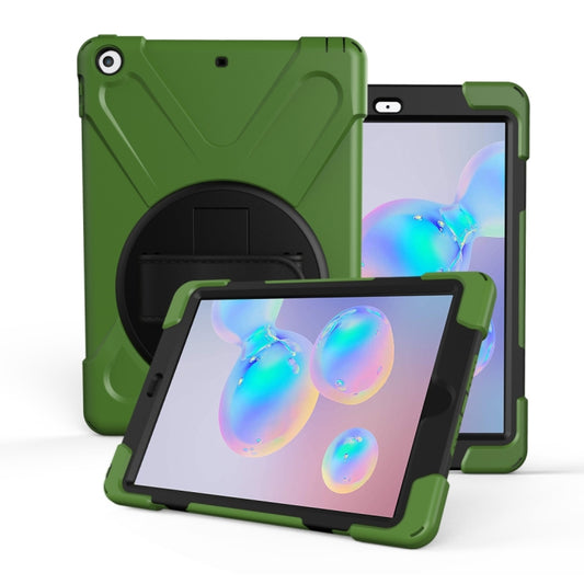 For Galaxy Tab S6 10.5 T860/T865/T867 2019  360 Degree Rotation PC + Silicone Protective Case with Holder & Hand-strap(Army Green) - Tab S6 10.5 T860 / T865 by buy2fix | Online Shopping UK | buy2fix