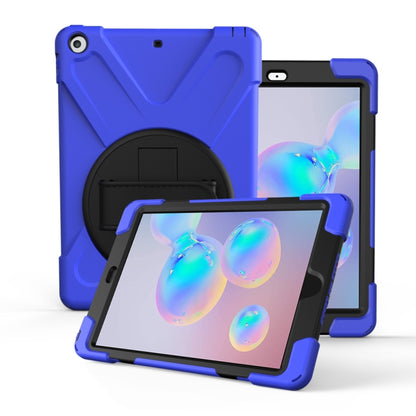 For Galaxy Tab S6 10.5 T860/T865/T867 2019  360 Degree Rotation PC + Silicone Protective Case with Holder & Hand-strap(Dark Blue) - Tab S6 10.5 T860 / T865 by buy2fix | Online Shopping UK | buy2fix