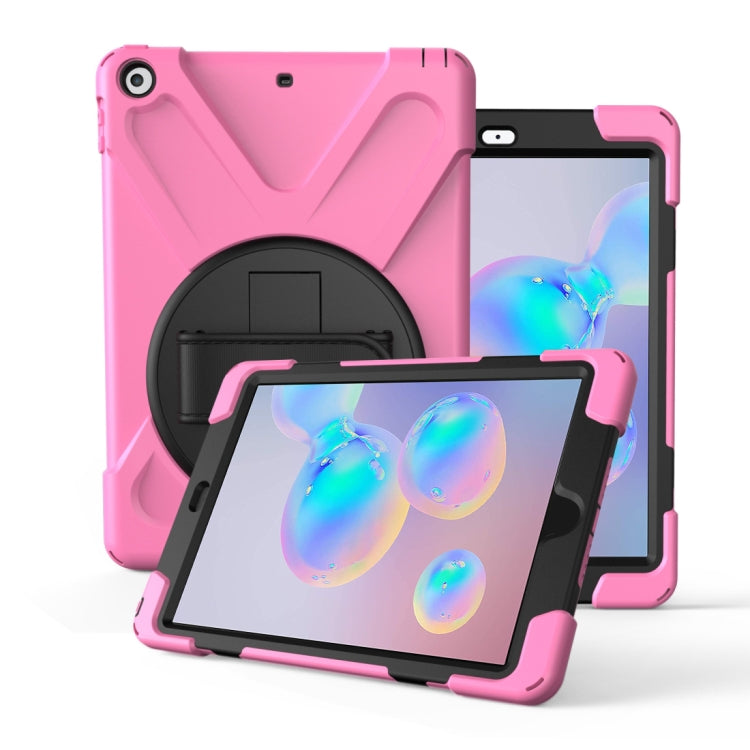 For Galaxy Tab S6 10.5 T860/T865/T867 2019  360 Degree Rotation PC + Silicone Protective Case with Holder & Hand-strap(Pink) - Tab S6 10.5 T860 / T865 by buy2fix | Online Shopping UK | buy2fix