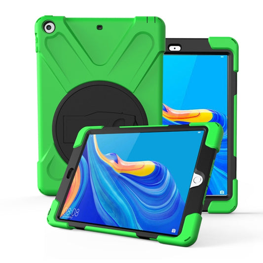 For Huawei MediaPad M6 10.8  360 Degree Rotation PC + Silicone Protective Case with Holder & Hand-strap(Light Green) - Huawei by buy2fix | Online Shopping UK | buy2fix