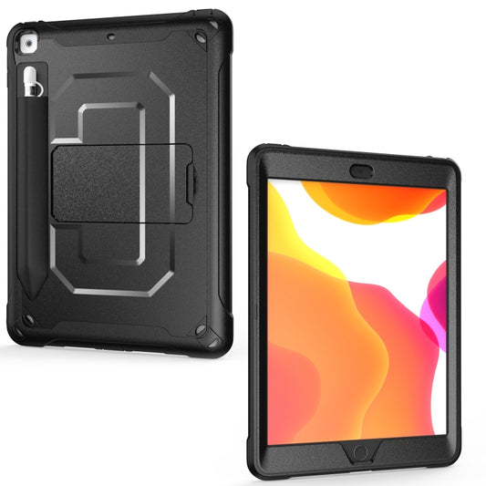 For iPad 10.2 2019 360 Degree Rotation PC + Silicone Protective Case with Holder & Hand-strap(White) - iPad 10.2 Cases by buy2fix | Online Shopping UK | buy2fix