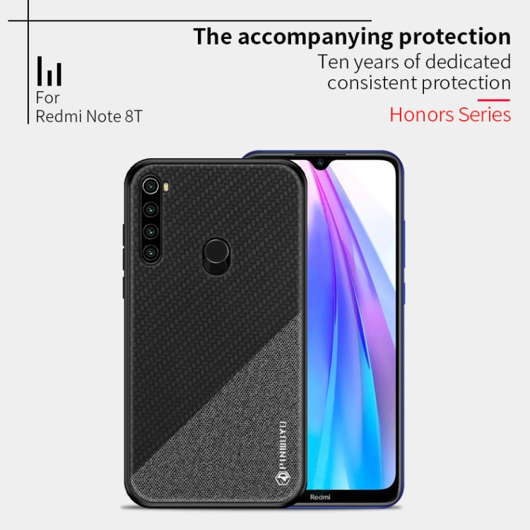 For Xiaomi RedMi Note8T PINWUYO Rong Series  Shockproof PC + TPU+ Chemical Fiber Cloth Protective Cover(Blue) - Xiaomi Cases by PINWUYO | Online Shopping UK | buy2fix