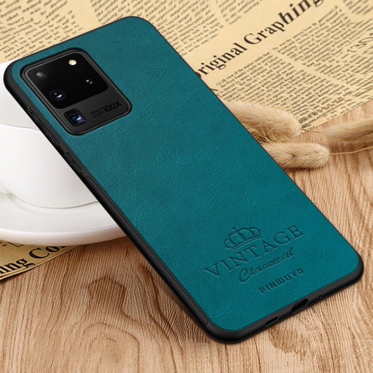 For Galaxy S20 Ultra PINWUYO Pin Rui Series Classical Leather Texture PC + TPU Waterproof Anti-fall All-inclusive Protective Case Shell(Blue) by PINWUYO