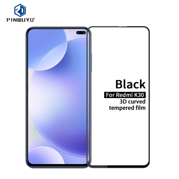 For Xiaomi Redmi K30 PINWUYO 9H 3D Curved Full Screen Explosion-proof Tempered Glass Film(Black) -  by PINWUYO | Online Shopping UK | buy2fix