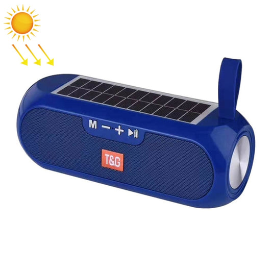 T&G TG182 Portable Column Wireless Stereo Music Box Solar Power waterproof USB AUX FM radio super bass(Blue) - Desktop Speaker by T&G | Online Shopping UK | buy2fix