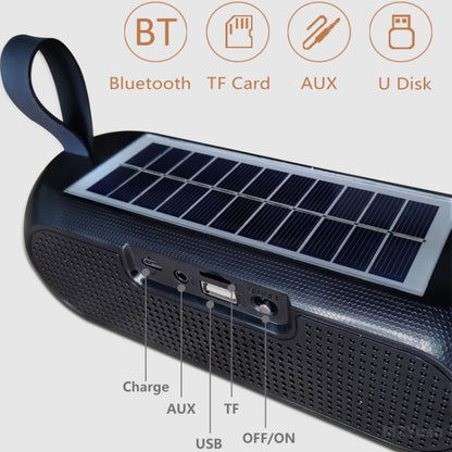 T&G TG182 Portable Column Wireless Stereo Music Box Solar Power waterproof USB AUX FM radio super bass(Grey) - Desktop Speaker by T&G | Online Shopping UK | buy2fix