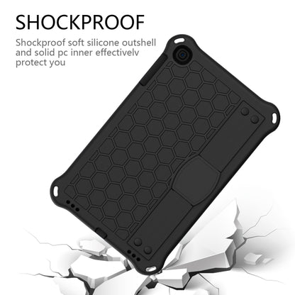 For iPad mini 5 / 4 / 3 / 2 /1 Honeycomb Design EVA + PC Four Corner Anti Falling Flat Protective Shell With Straps(Black+Black) - iPad Mini 4 & 3 & 2 & 1 Cases by buy2fix | Online Shopping UK | buy2fix