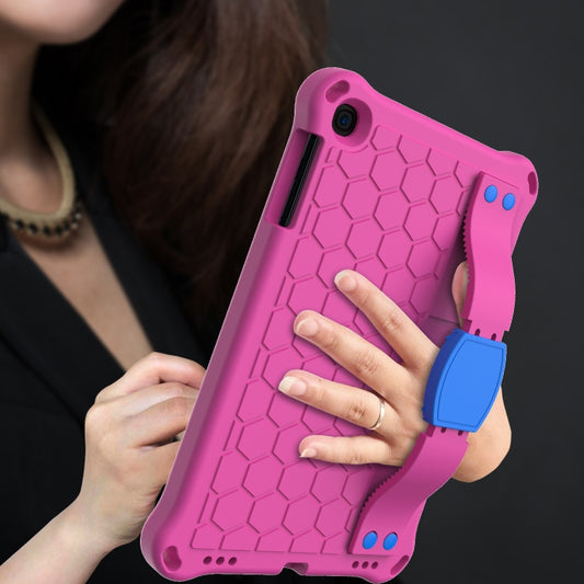For iPad mini 5 / 4 / 3 / 2 /1 Honeycomb Design EVA + PC Four Corner Anti Falling Flat Protective Shell With Straps(Rose Red+Blue) - iPad Mini 4 & 3 & 2 & 1 Cases by buy2fix | Online Shopping UK | buy2fix