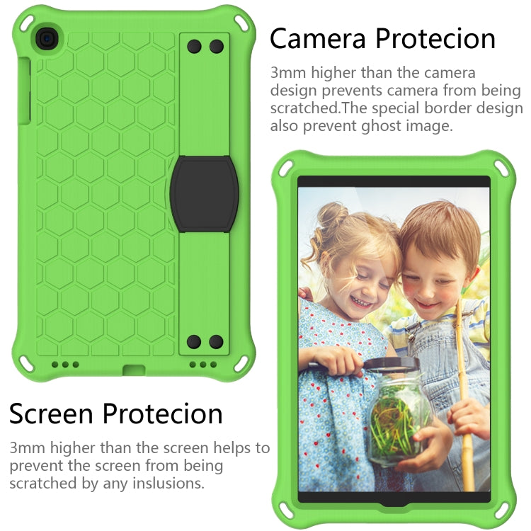 For iPad mini 5 / 4 / 3 / 2 /1 Honeycomb Design EVA + PC Four Corner Anti Falling Flat Protective Shell With Straps(Green+Black) - iPad Mini 4 & 3 & 2 & 1 Cases by buy2fix | Online Shopping UK | buy2fix