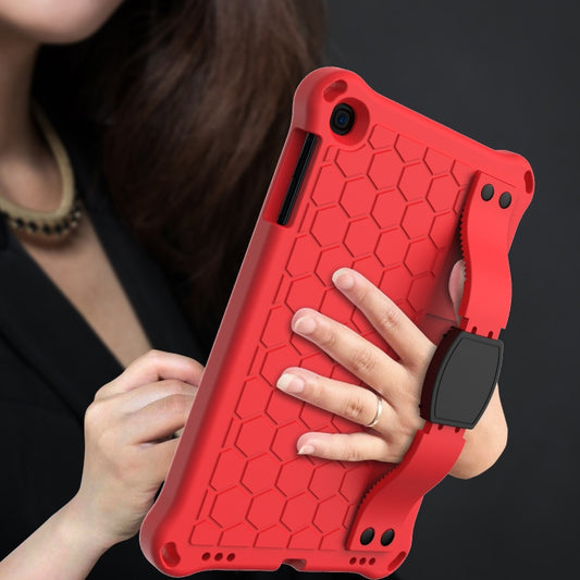 For iPad mini 5 / 4 / 3 / 2 /1 Honeycomb Design EVA + PC Four Corner Anti Falling Flat Protective Shell With Straps(Red+Black) - iPad Mini 4 & 3 & 2 & 1 Cases by buy2fix | Online Shopping UK | buy2fix