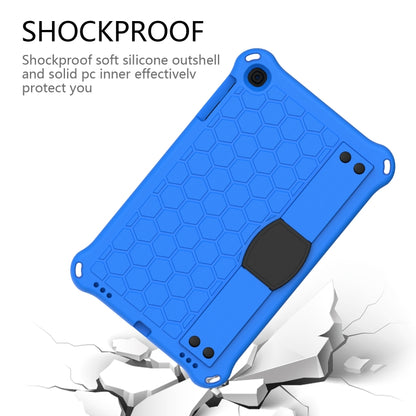 For iPad mini 5 / 4 / 3 / 2 /1 Honeycomb Design EVA + PC Four Corner Anti Falling Flat Protective Shell With Straps(Blue+Black) - iPad Mini 4 & 3 & 2 & 1 Cases by buy2fix | Online Shopping UK | buy2fix