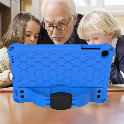 For iPad mini 5 / 4 / 3 / 2 /1 Honeycomb Design EVA + PC Four Corner Anti Falling Flat Protective Shell With Straps(Blue+Black) - iPad Mini 4 & 3 & 2 & 1 Cases by buy2fix | Online Shopping UK | buy2fix
