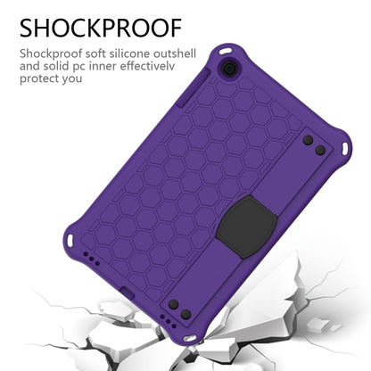 For iPad mini 5 / 4 / 3 / 2 /1 Honeycomb Design EVA + PC Four Corner Anti Falling Flat Protective Shell With Straps(Purple+Black) - iPad Mini 4 & 3 & 2 & 1 Cases by buy2fix | Online Shopping UK | buy2fix